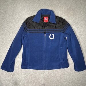 VTG Indianapolis Colts NFL Fleece‎ Women's M Jacket Zip Up Blue Logo Embroidered